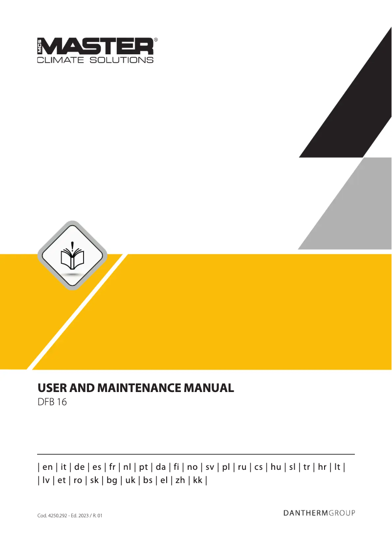 Page n°1 - Manuel utilisateur Master DFB 16
