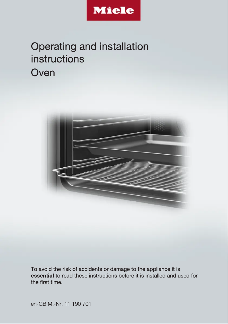 Page n°1 - Guide d'installation Miele H 7260 BP
