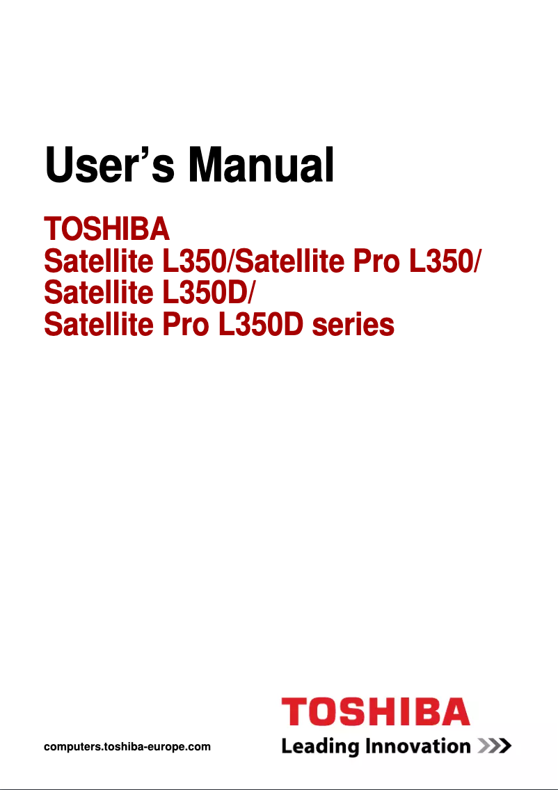 Page 1 de la notice Manuel utilisateur Toshiba Satellite L355
