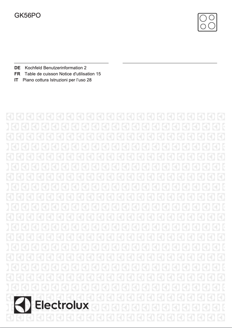 Page n°1 - Manuel utilisateur Electrolux GK56PO