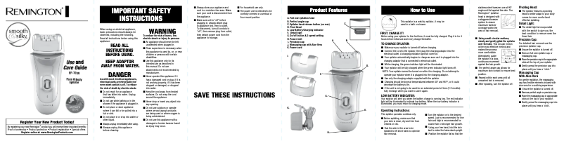 Page 1 de la notice Manuel utilisateur Remington EP7030D