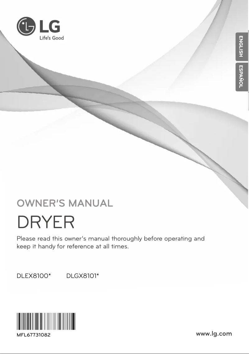 Page 1 de la notice Manuel utilisateur LG DX8101W