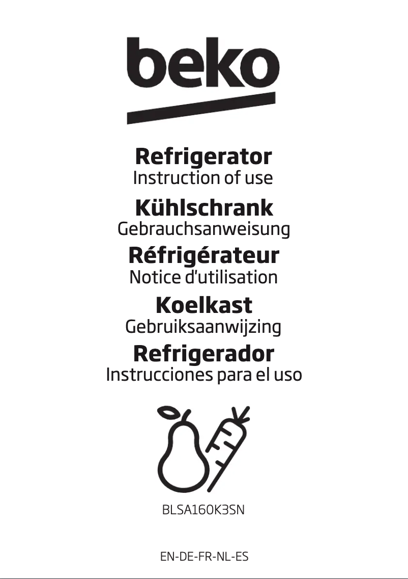 Page 1 de la notice Manuel utilisateur Beko BLSA160K3SN