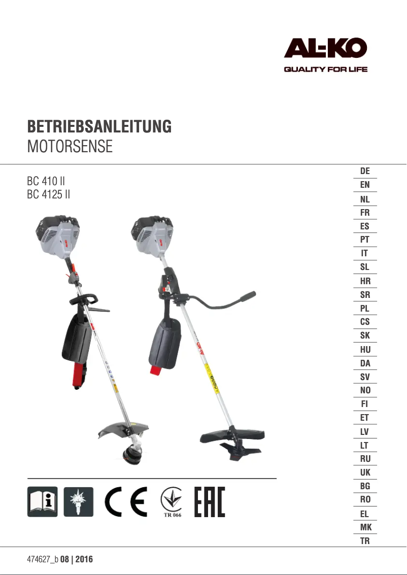 Page n°1 - Manuel utilisateur AL-KO BC 4125 II Comfort