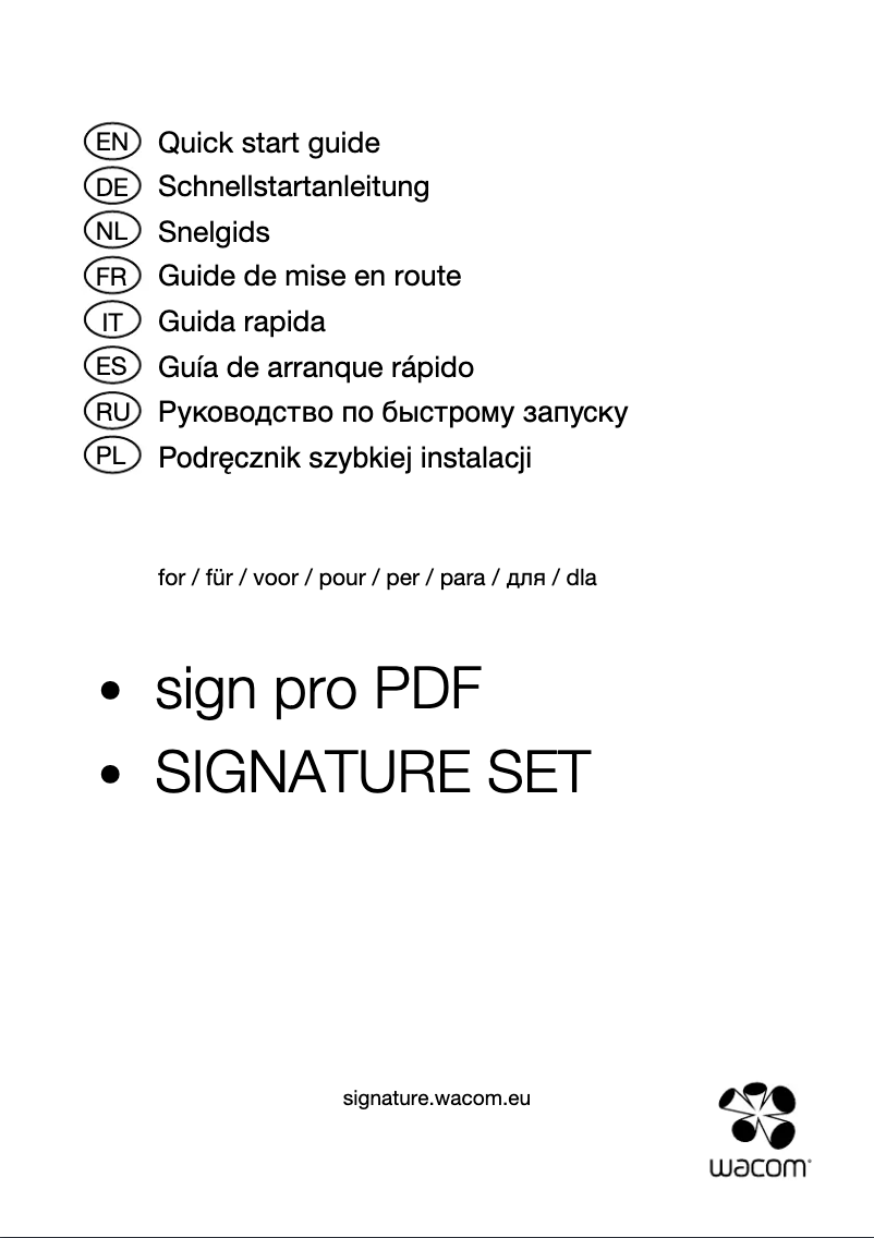 Page 1 de la notice Manuel utilisateur Wacom Signature Set STU-430