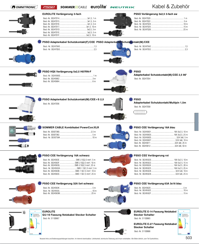 Page n°1 - Catalogue Eurolite E-14