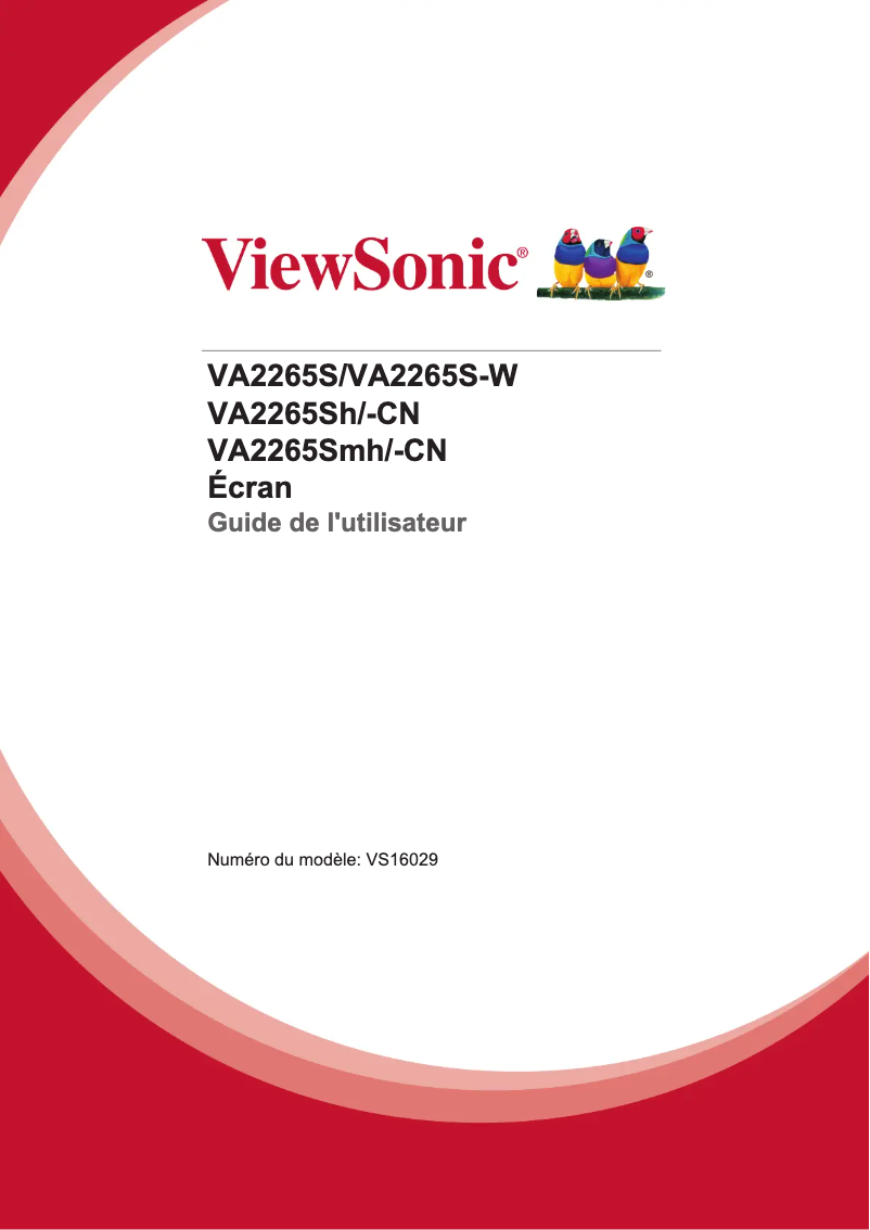 Page n°1 - Manuel utilisateur Viewsonic VA2265SH