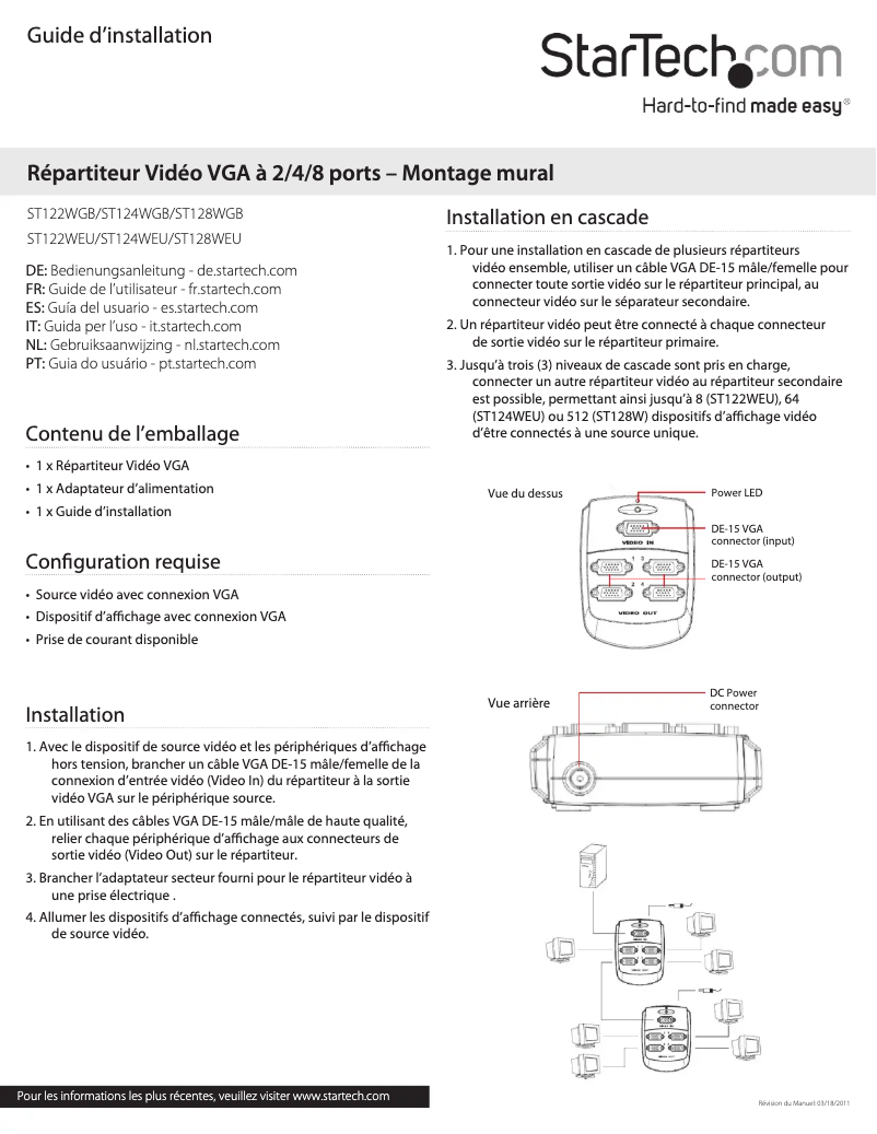 Page n°1 - Manuel utilisateur StarTech.com ST124W