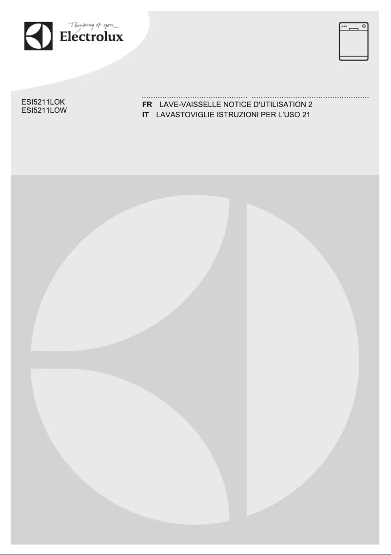 Page 1 de la notice Manuel utilisateur Electrolux ESI5211LOK