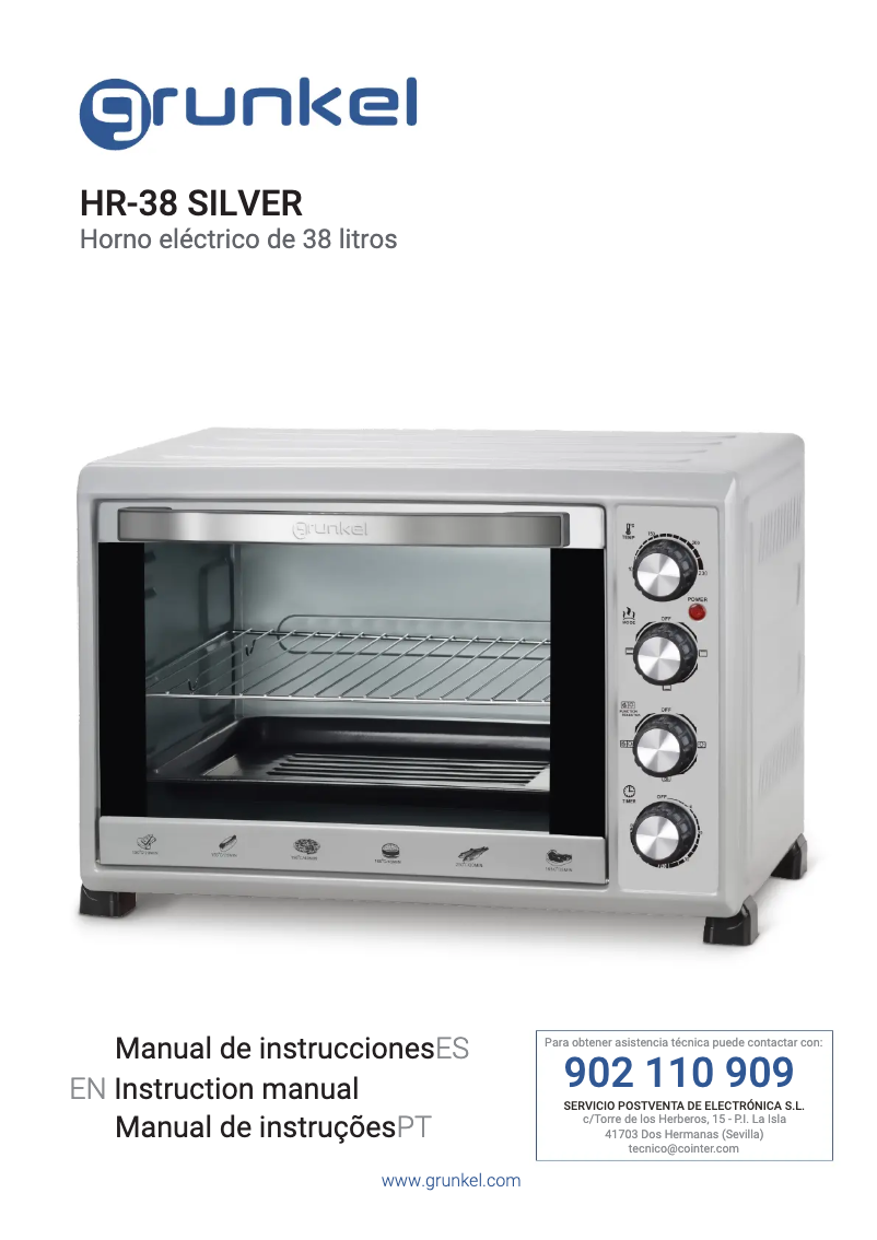 Page 1 de la notice Manuel utilisateur Grunkel HR-38