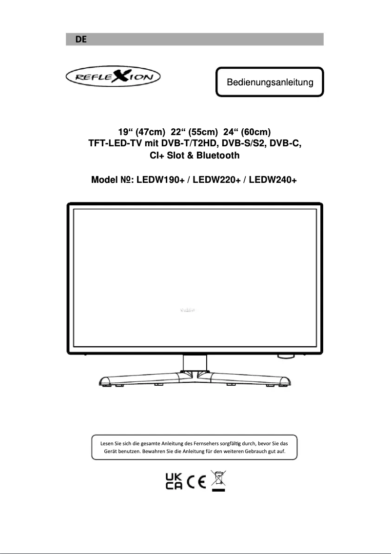Page n°1 - Manuel utilisateur Reflexion LEDW190