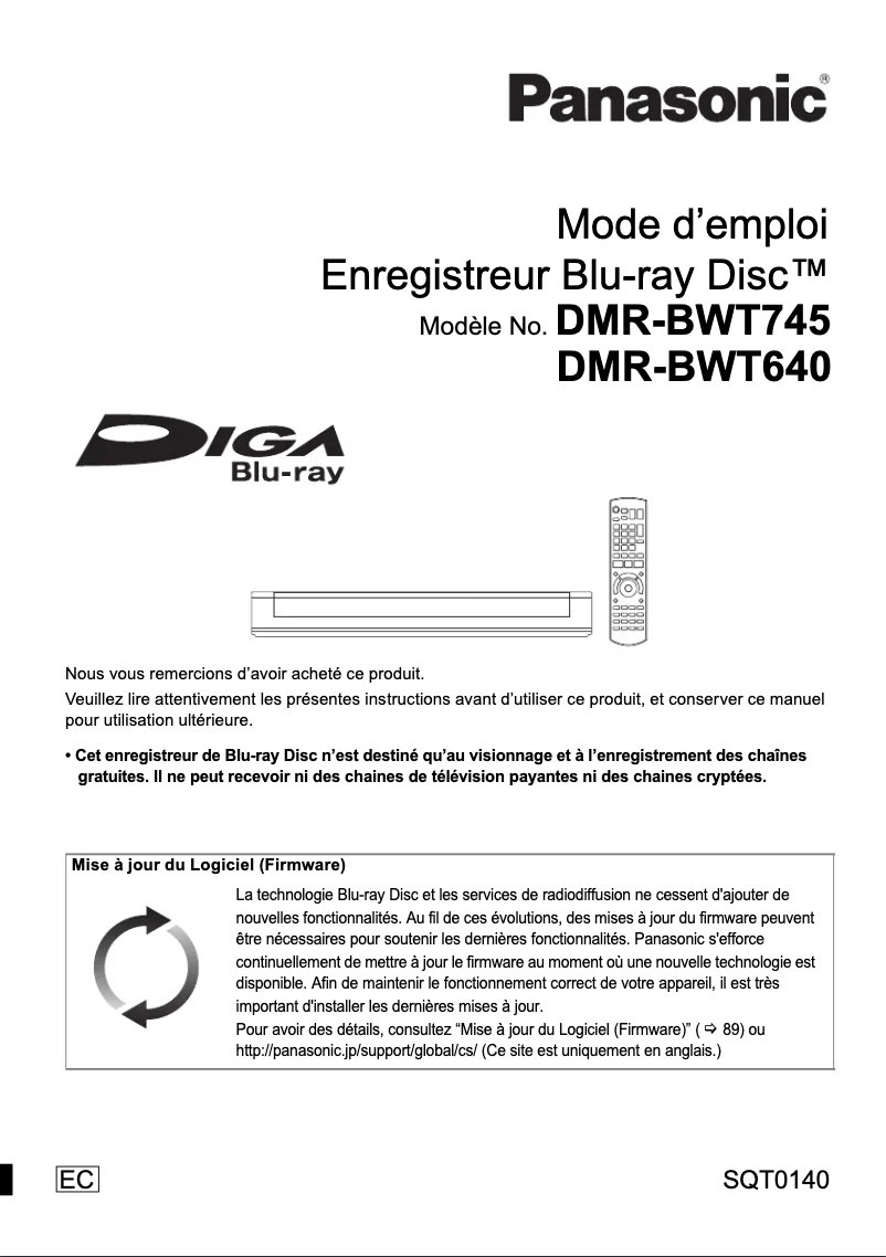 Página 1 del manual Manual de usuario Panasonic DMR-BWT640