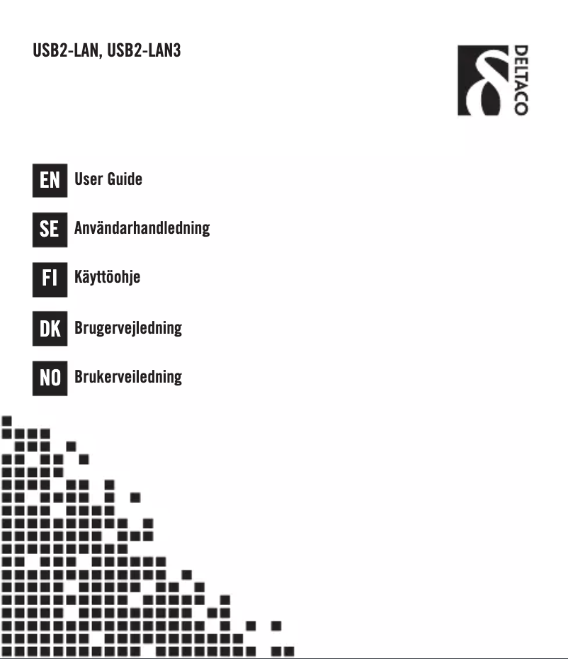 Page 1 de la notice Manuel utilisateur Deltaco USB2-LAN3