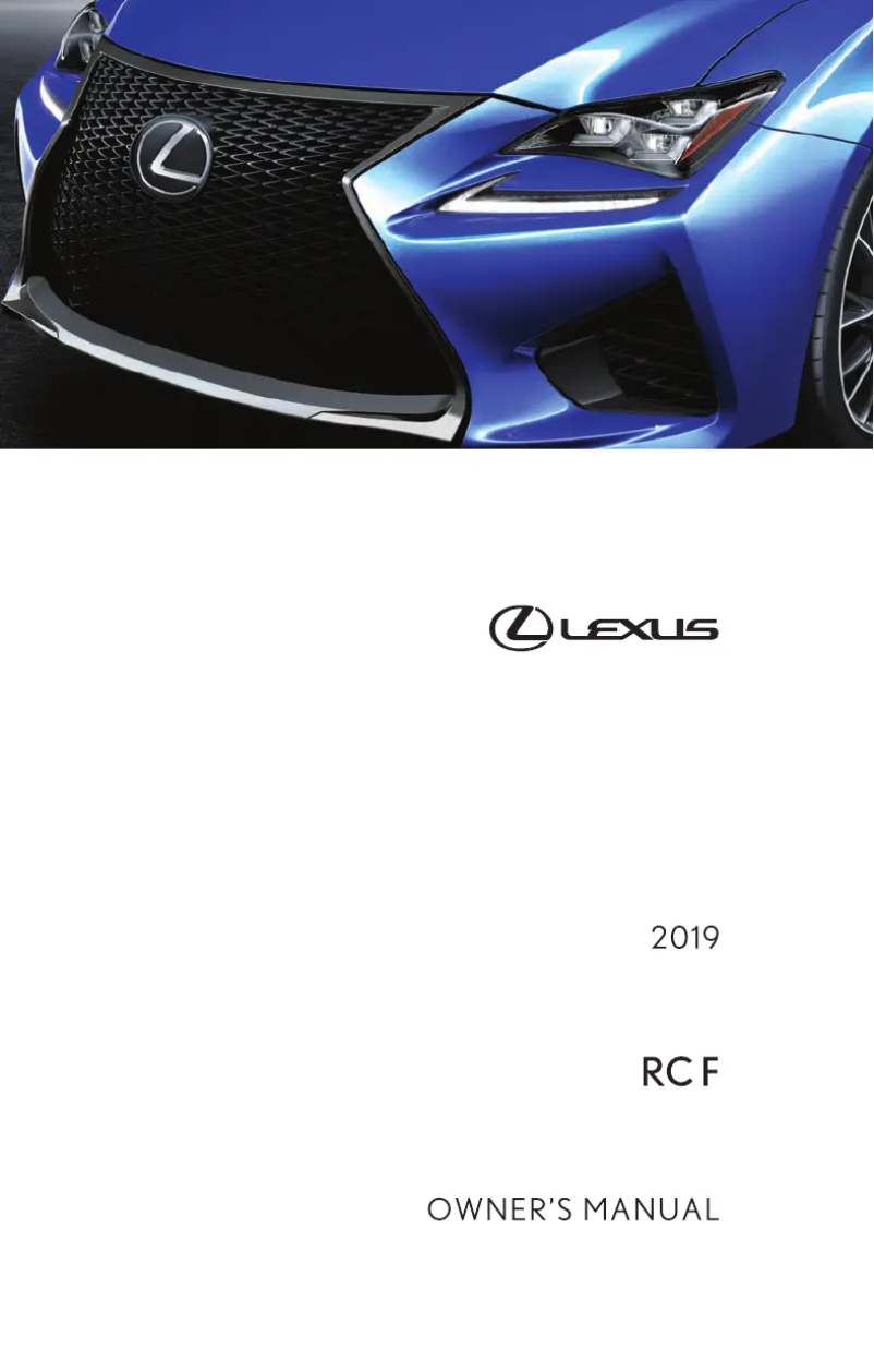 Página 1 del manual Manual de usuario Lexus RC F (2019)