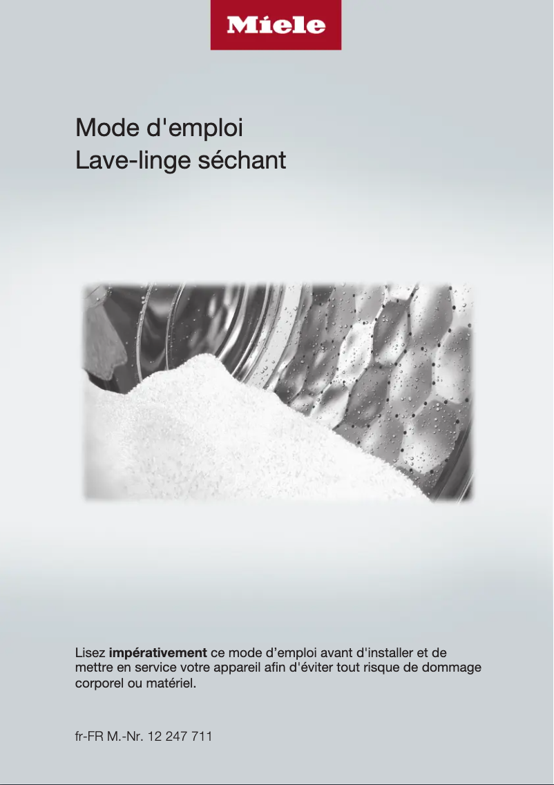 Page n°1 - Manuel utilisateur Miele WTD 163 WCS