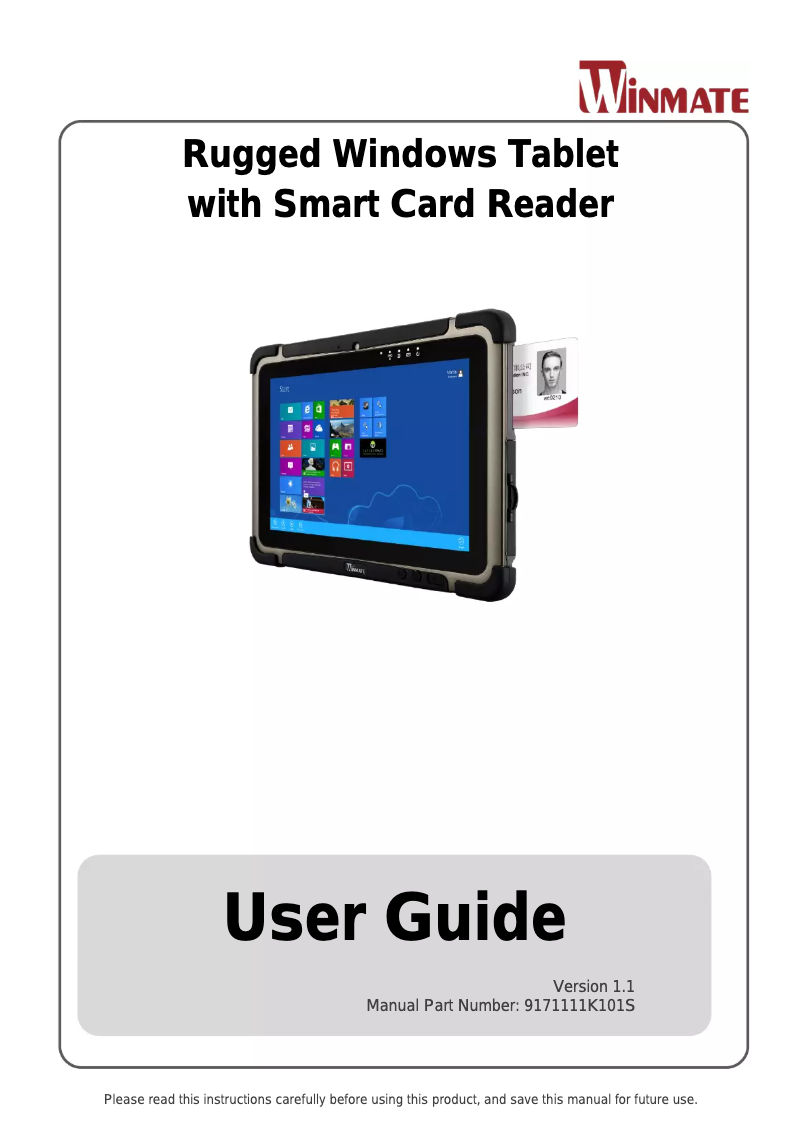 Page n°1 - Manuel utilisateur Winmate M101BT