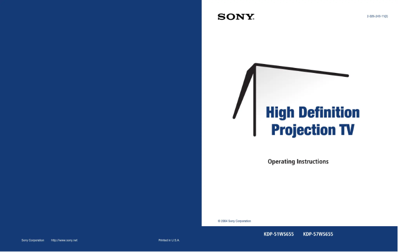 Image de la première page du manuel de l'appareil KDP-51WS655