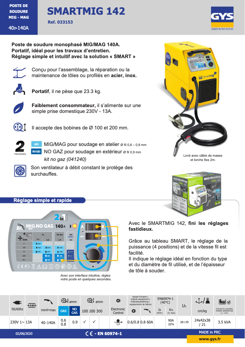 Image de la première page du manuel de l'appareil Smartmig 142