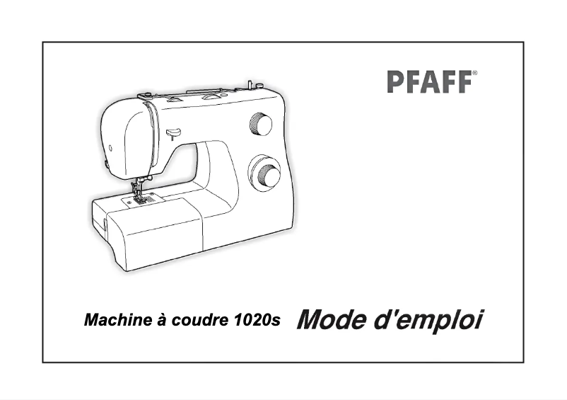 Page n°1 - Manuel utilisateur Pfaff 1020s