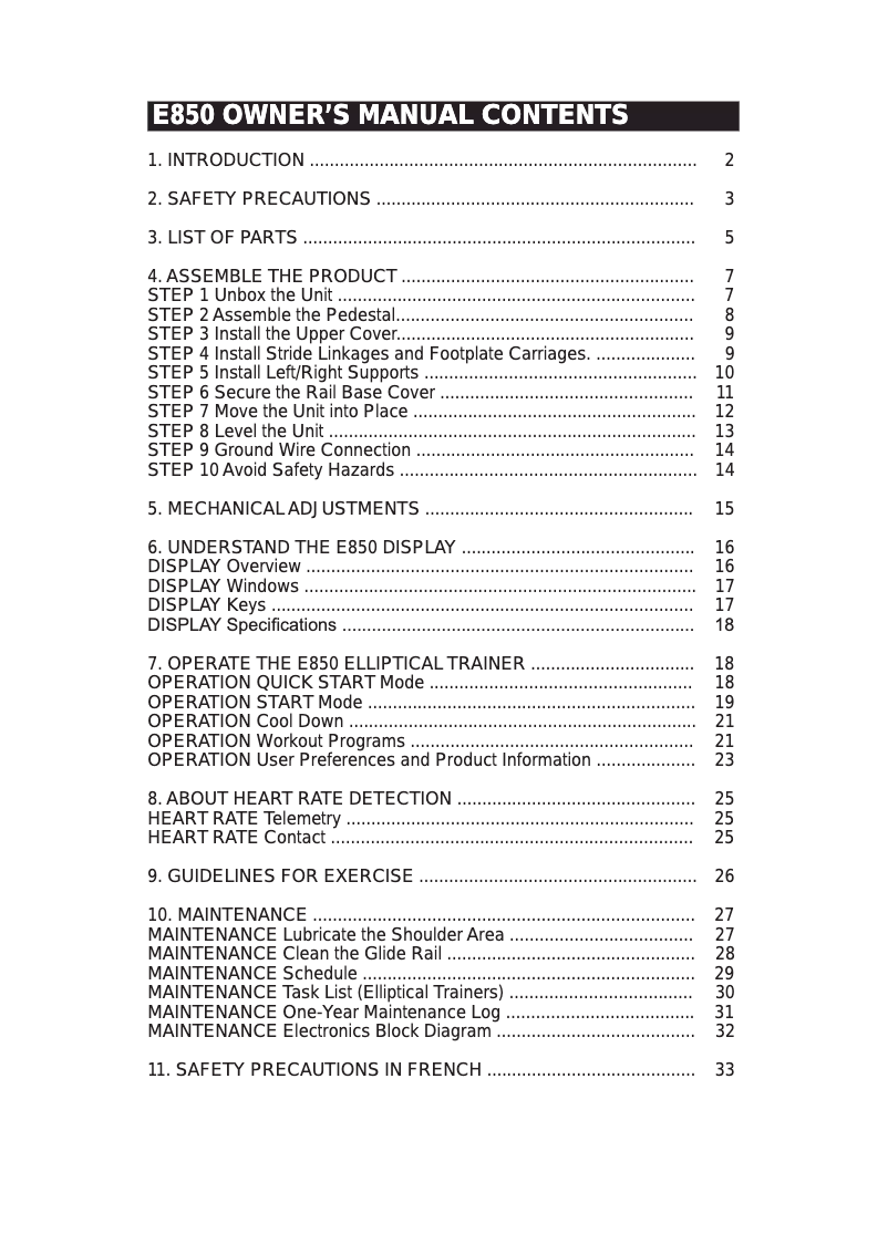 Image de la première page du manuel de l'appareil E850