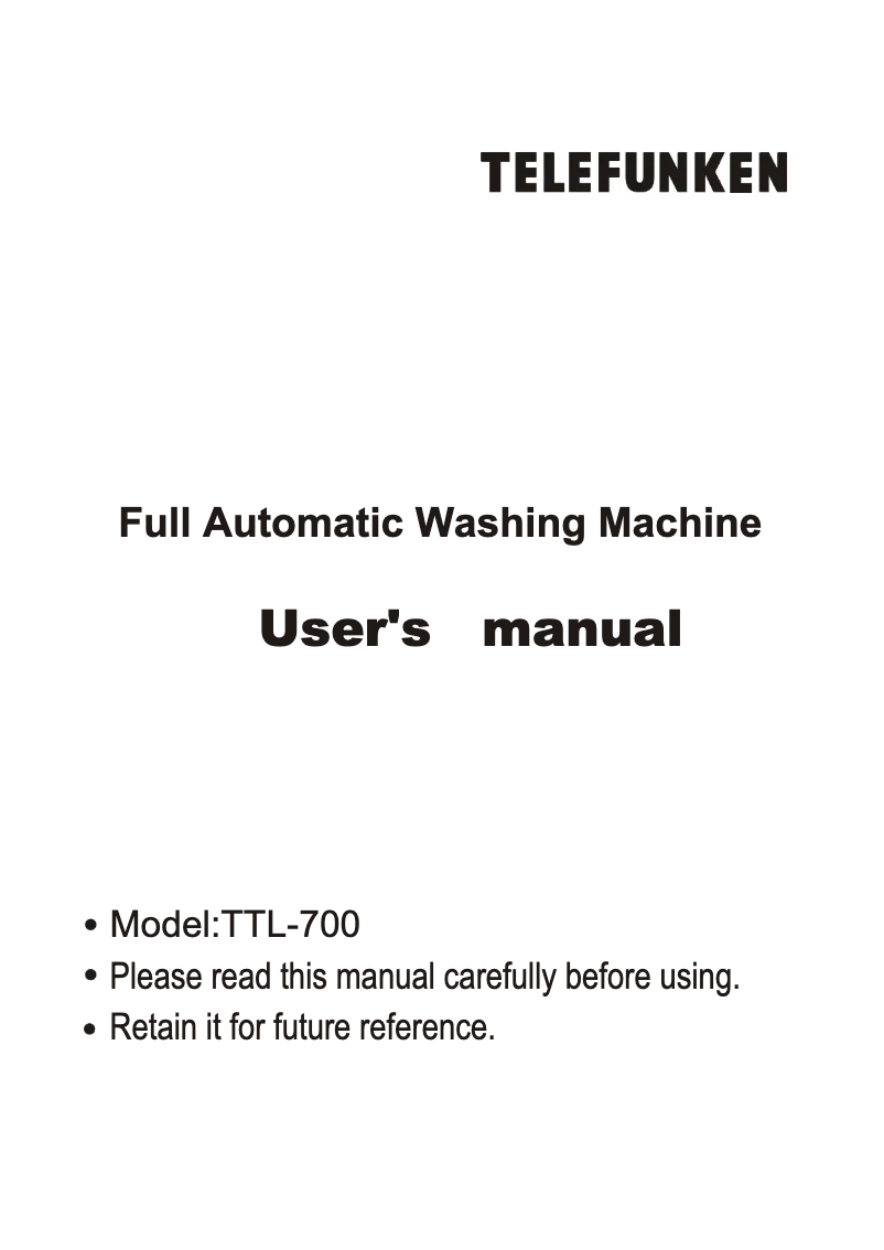 Page 1 de la notice Manuel utilisateur Telefunken TTL700