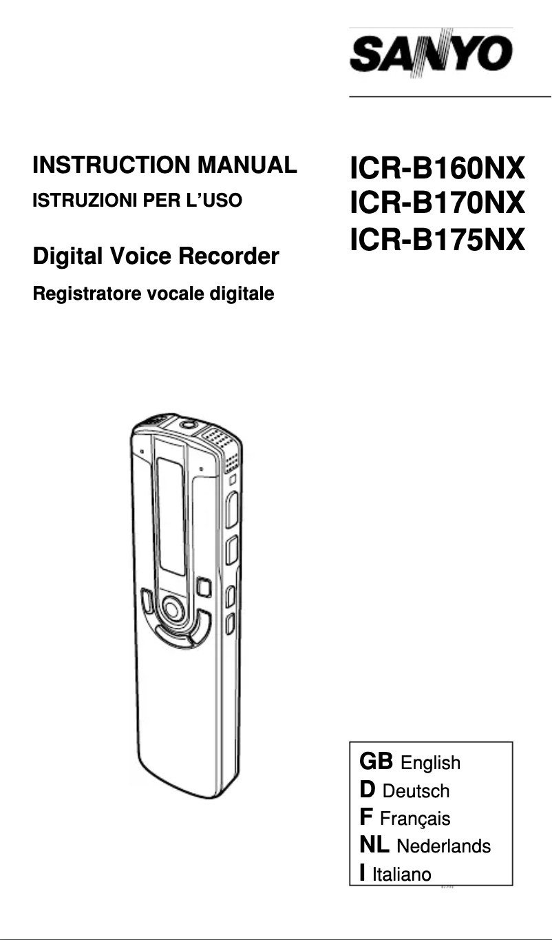 Page 1 de la notice Manuel utilisateur Sanyo ICR-B160NX