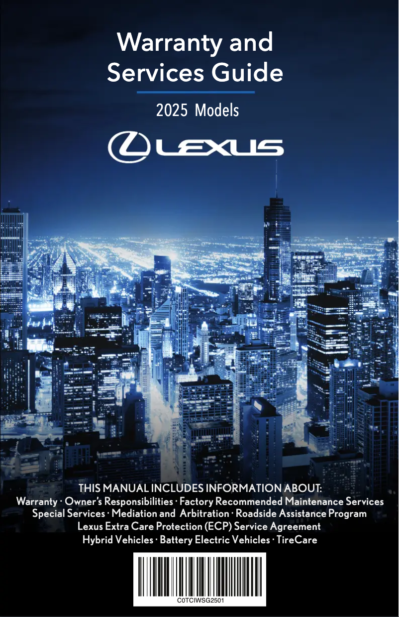 Page n°1 - Informations de garantie Lexus IS 300 AWD (2025)