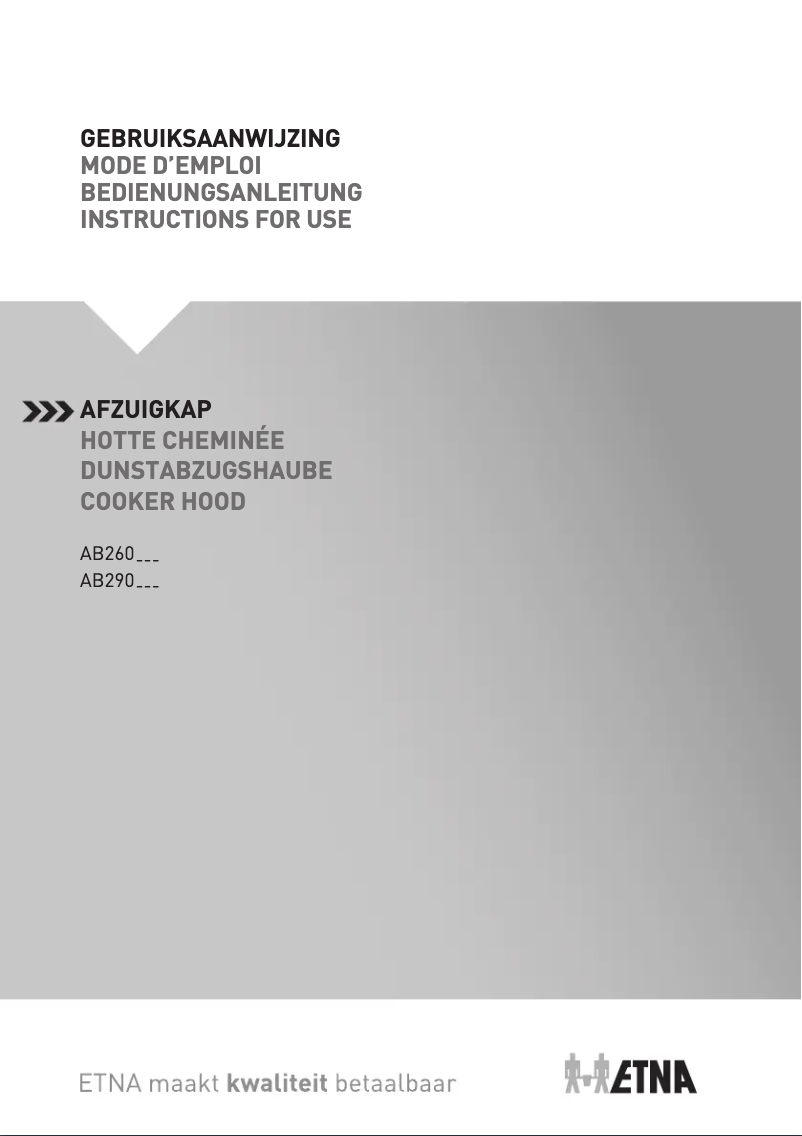 Page n°1 - Manuel utilisateur Etna AB290RVS