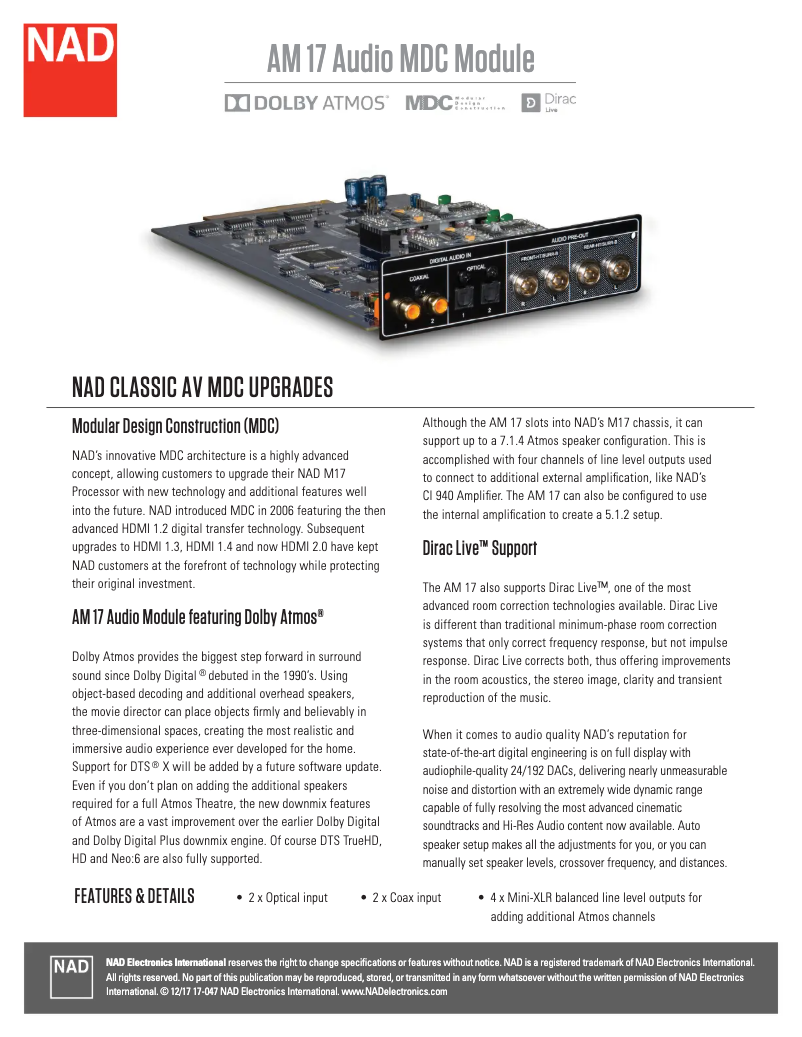 Image de la première page du manuel de l'appareil AM 17