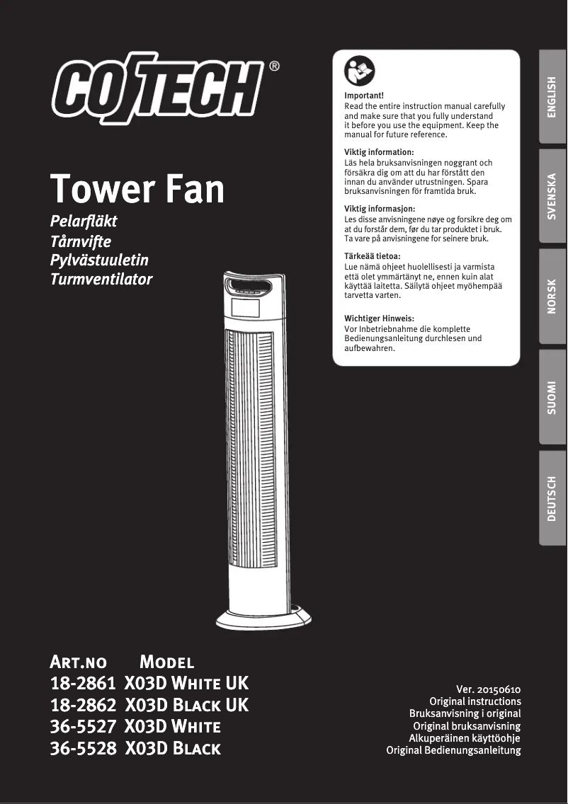 Image de la première page du manuel de l'appareil X03D