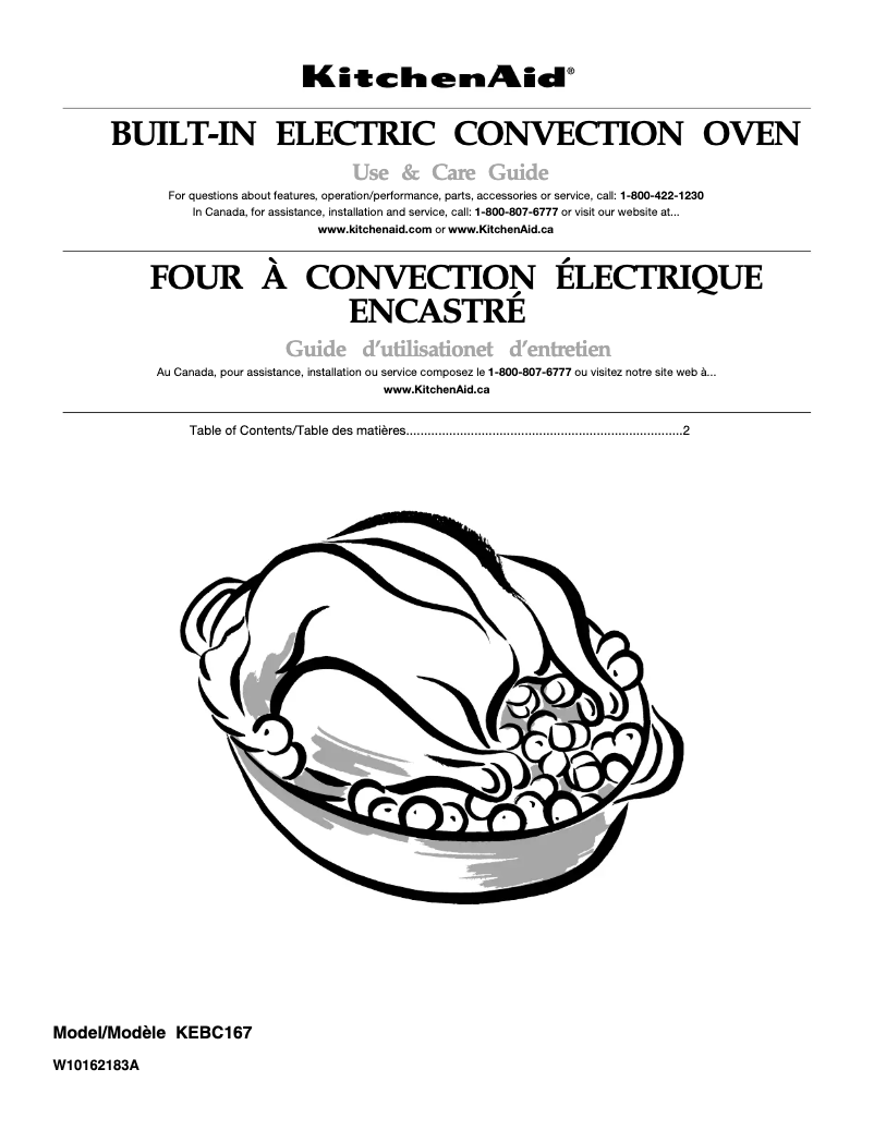 Page n°1 - Manuel utilisateur KitchenAid Architect KEBC167VSS