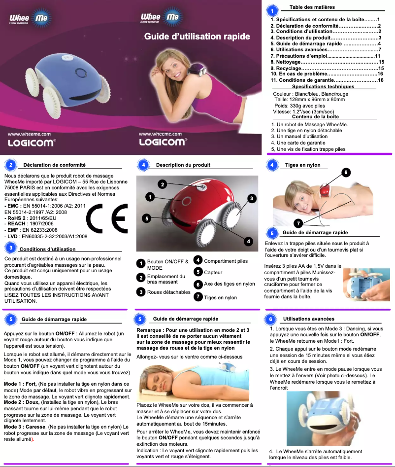Image de la première page du manuel de l'appareil Wheeme