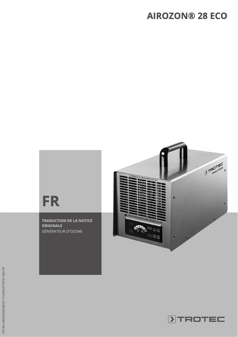 Imagen de la primera página del manual del dispositivo Airozon 28 ECO