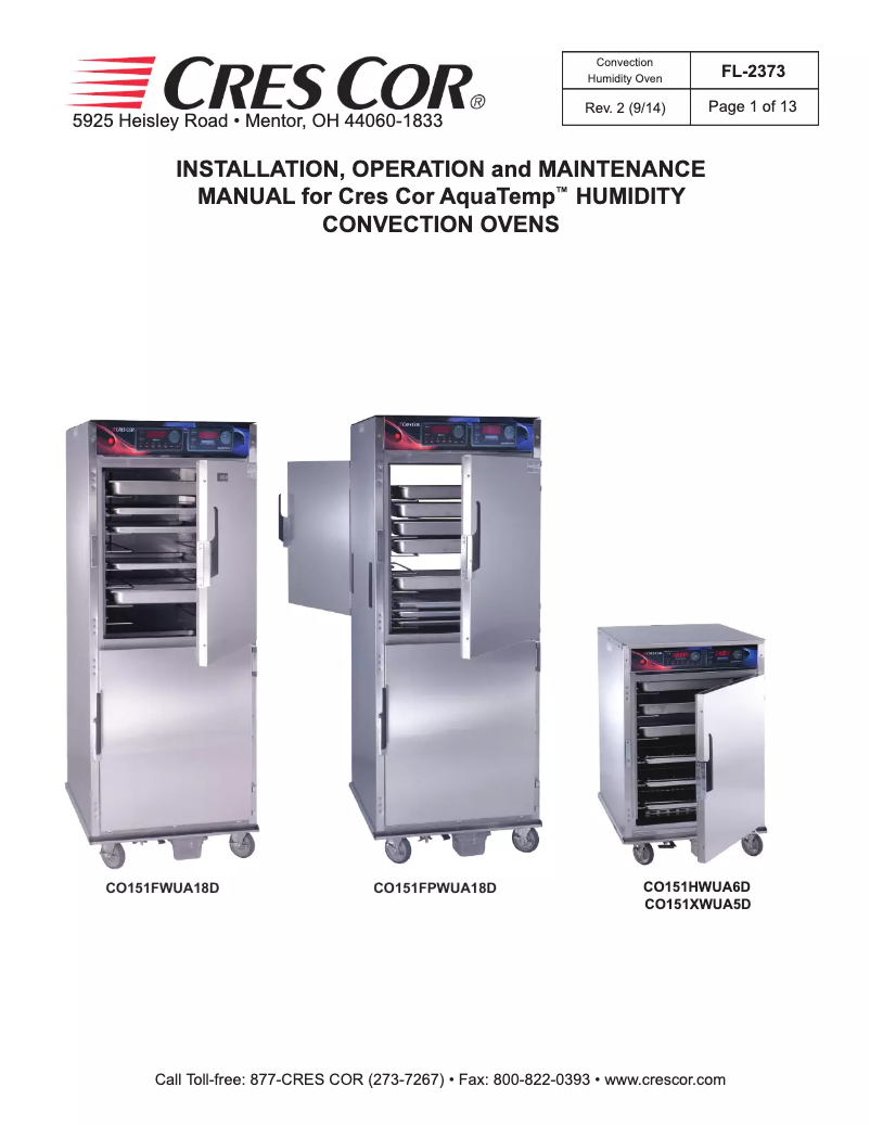 Page 1 de la notice Manuel utilisateur Cres Cor CO151XWUA5DX