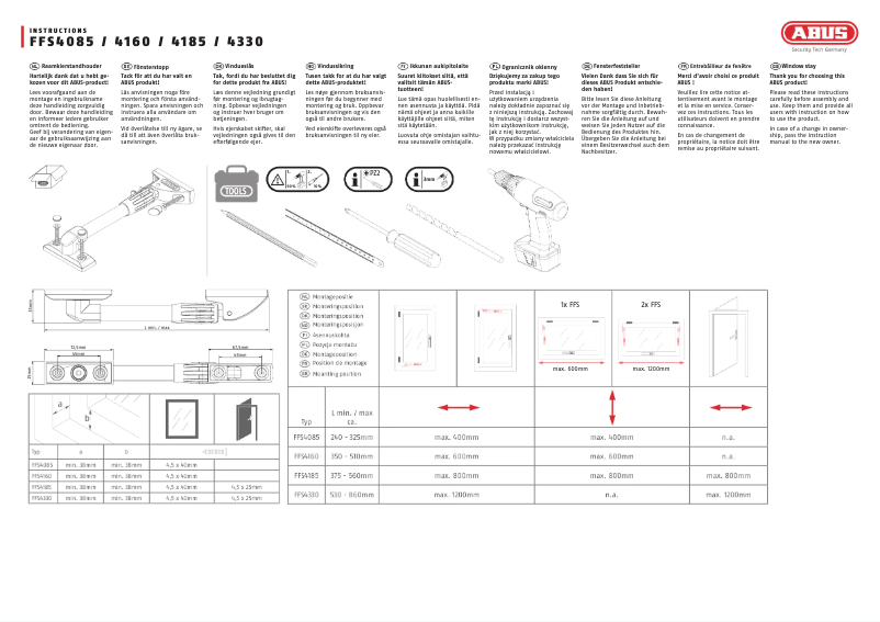 Page n°1 - Manuel utilisateur Abus FFS4085