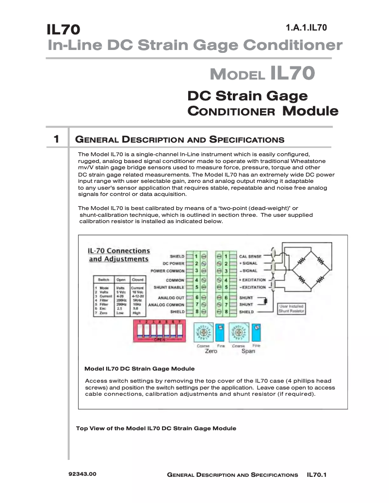 Page 1 de la notice Manuel utilisateur Daytronic IL70