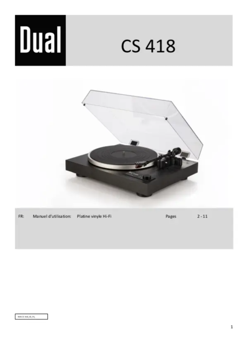 Image de la première page du manuel de l'appareil CS 418