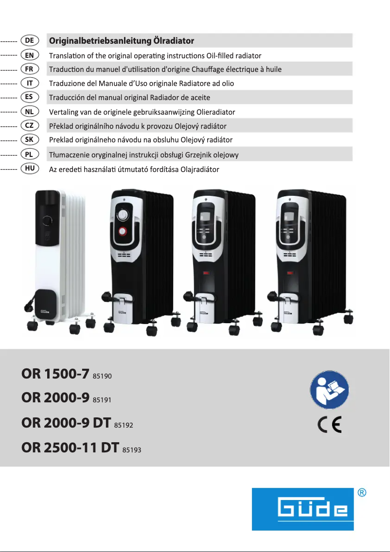 Page 1 de la notice Manuel utilisateur Güde OR 2000-9 DT