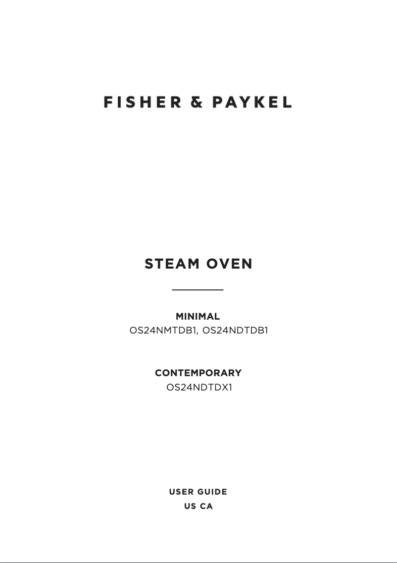 Page n°1 - Guide d'installation Fisher & Paykel OS24NDTDX1
