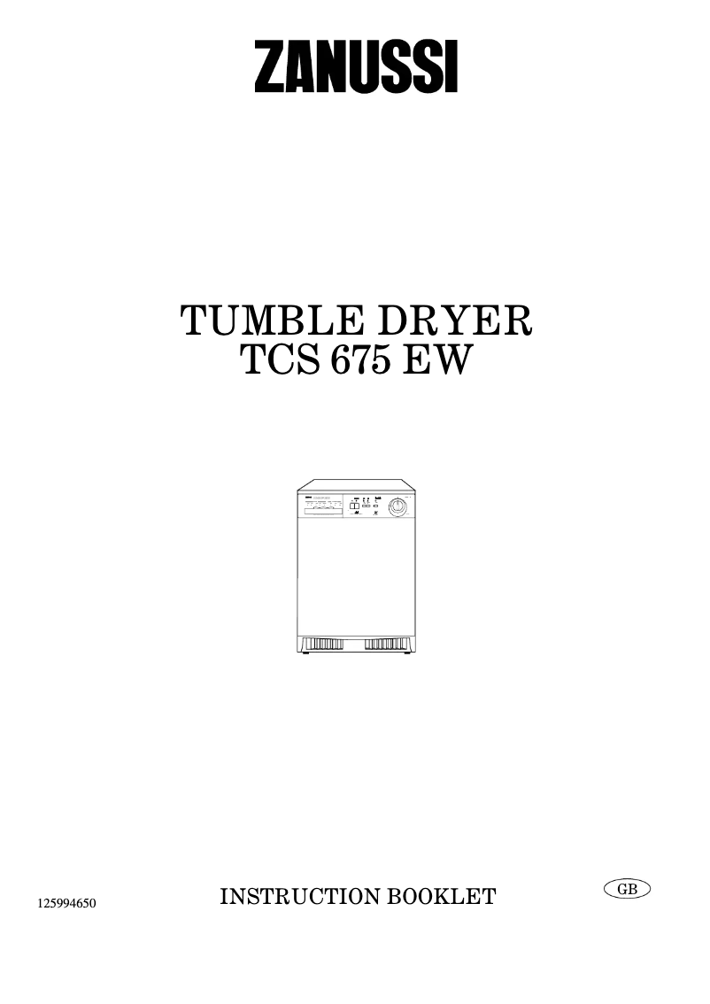 Image de la première page du manuel de l'appareil TCS 675 EW