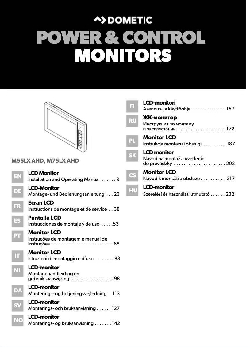 Page 1 de la notice Manuel utilisateur Dometic PerfectView M 75LX AHD