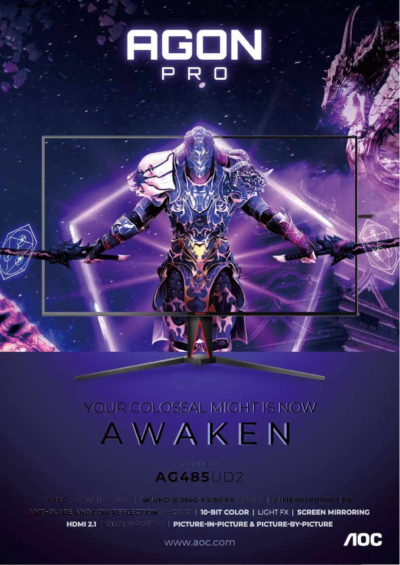 Page 1 de la notice Catalogue AOC AGON Pro AG485UD2