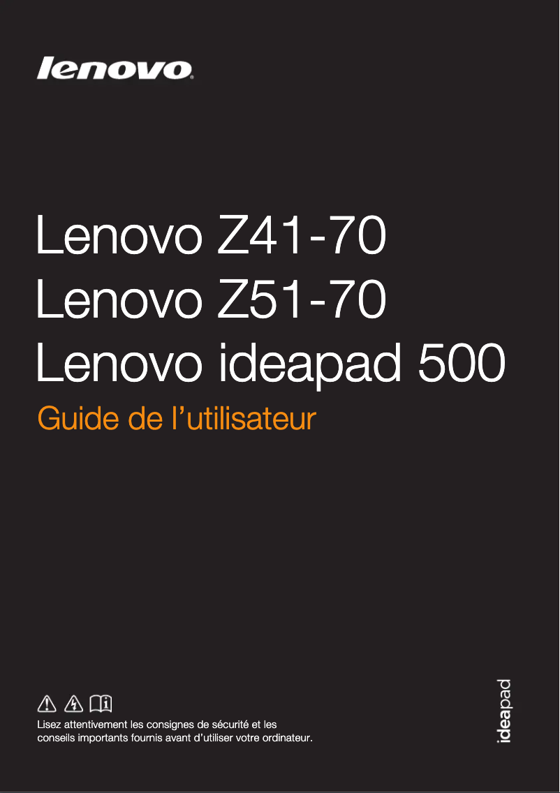 Page n°1 - Manuel utilisateur Lenovo IdeaPad 500 14