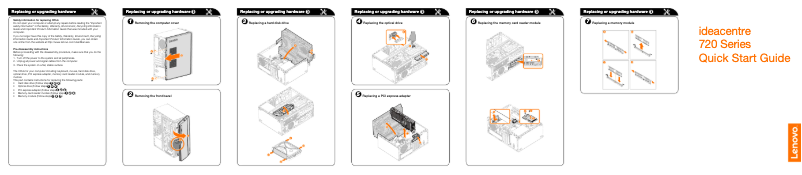 Page 1 de la notice Guide de démarrage rapide Lenovo IdeaCentre 720