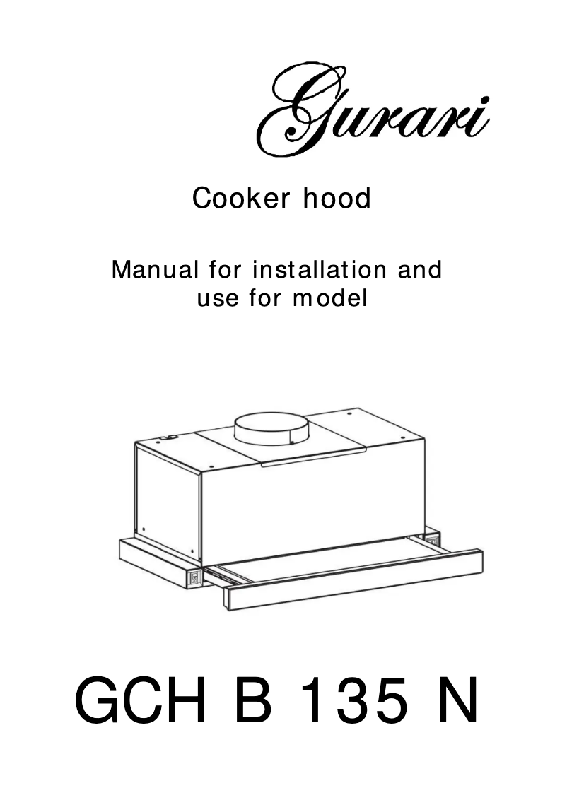 Page n°1 - Manuel utilisateur Gurari GCH B 135 IS 60 N