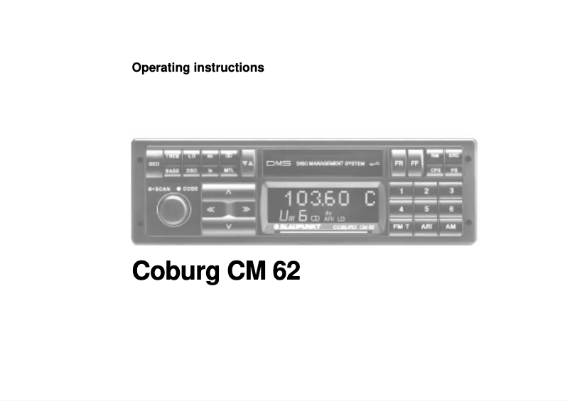 Imagen de la primera página del manual del dispositivo Coburg CM62