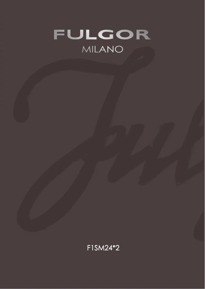 Page 1 of the manual User Manual Fulgor Milano F1SM24S2