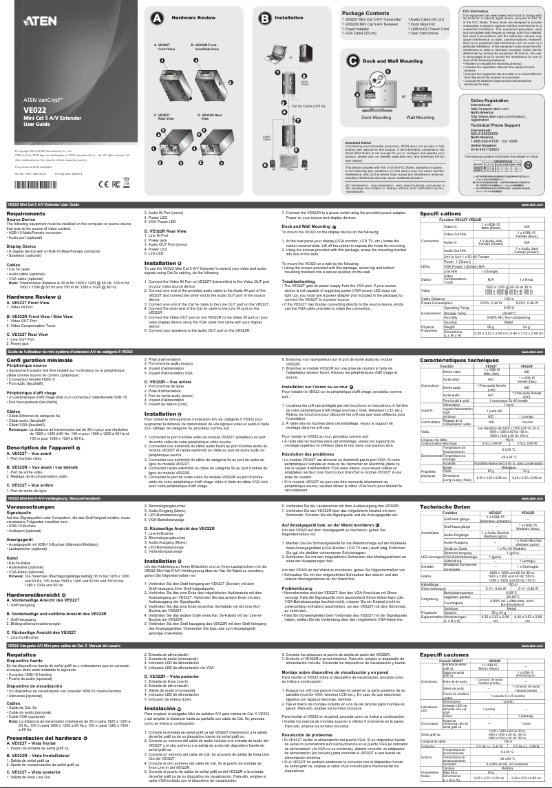 Page 1 of the manual User Manual ATen VE022