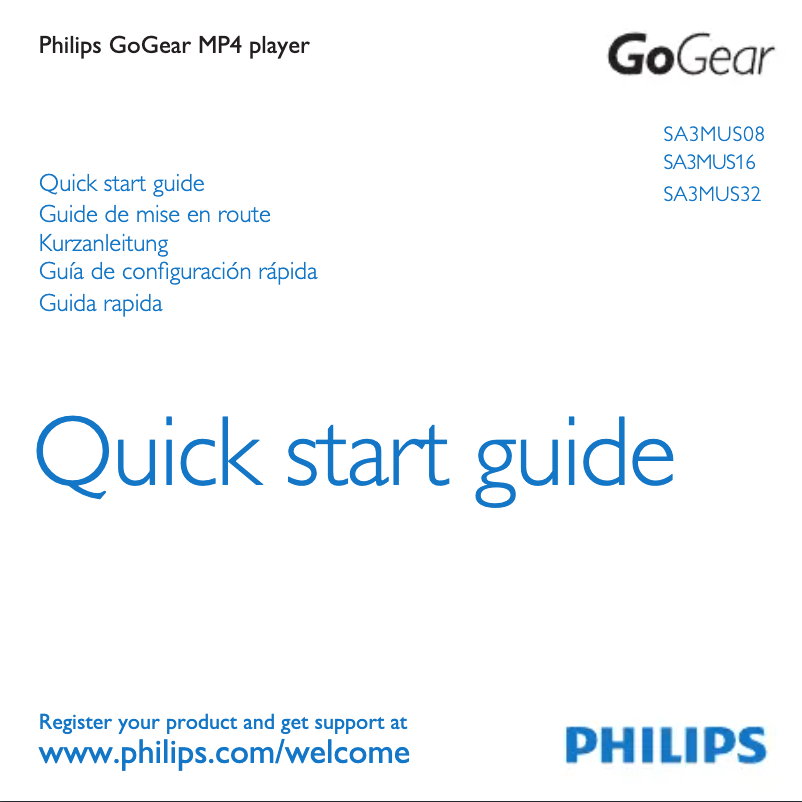 Page n°1 - Manuel utilisateur Philips GoGear SA3MUS16S