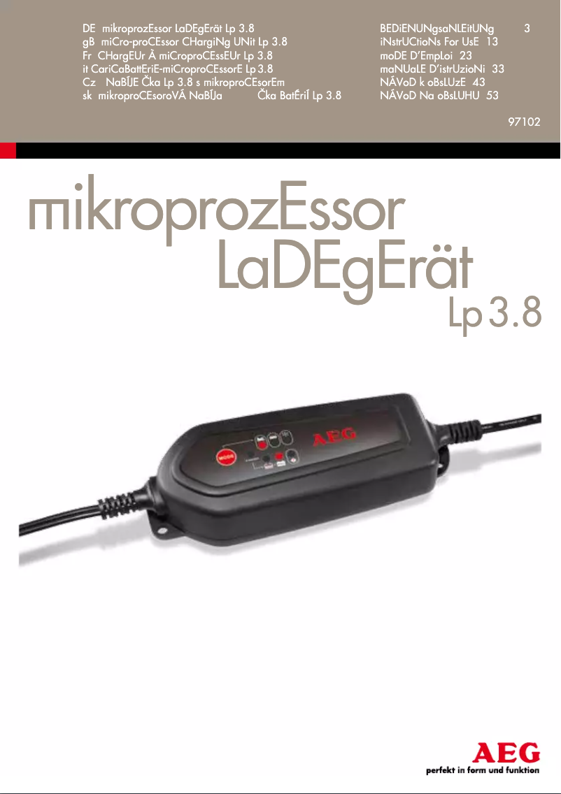 Image de la première page du manuel de l'appareil LP 3.8